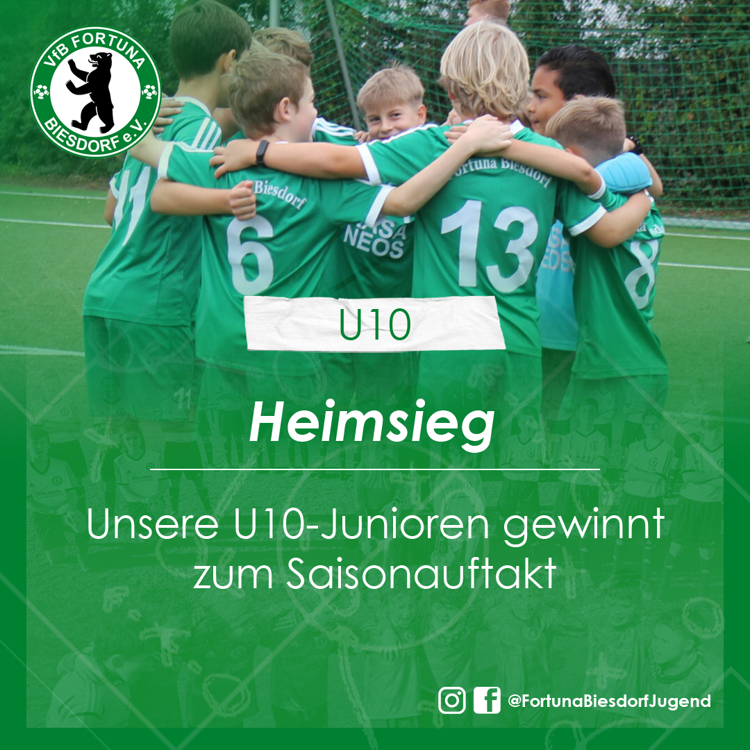 Saisonauftakt Sieg 2020, U10-Junioren Fortuna Biesdorf