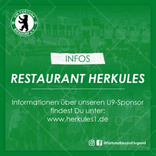 Restaurant Herkules 1 sponsert unsere U9-Junioren