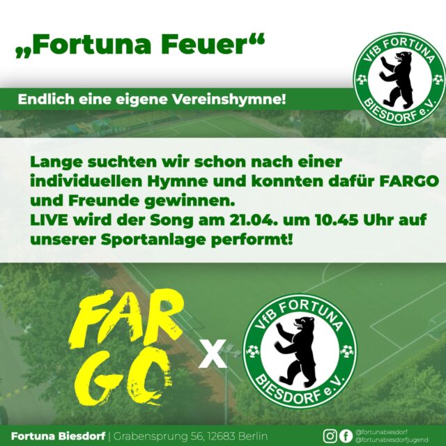„Fortuna Feuer“ – unsere Vereinshymne!